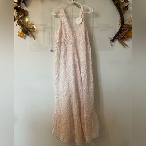NWT pink and white patterned midi dress